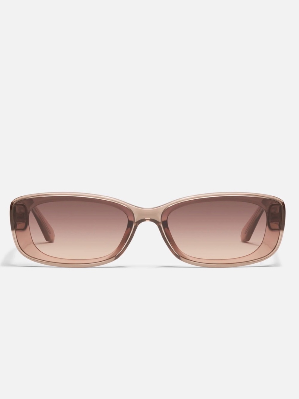 QUAY . Sleek Rectangular Women's Sunglasses in Brown - Unbranded